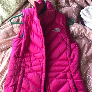 XS pink north face vest